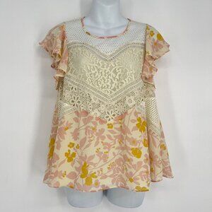 Anthropologie HD In Paris‎ Fluttered Flores Blouse Size 0